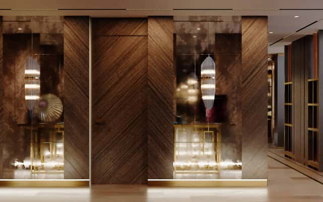 Природна елегантність Елегантний дизайн інтер'єру квартири 2026 преміум класу з натуральним каменем та деревом.