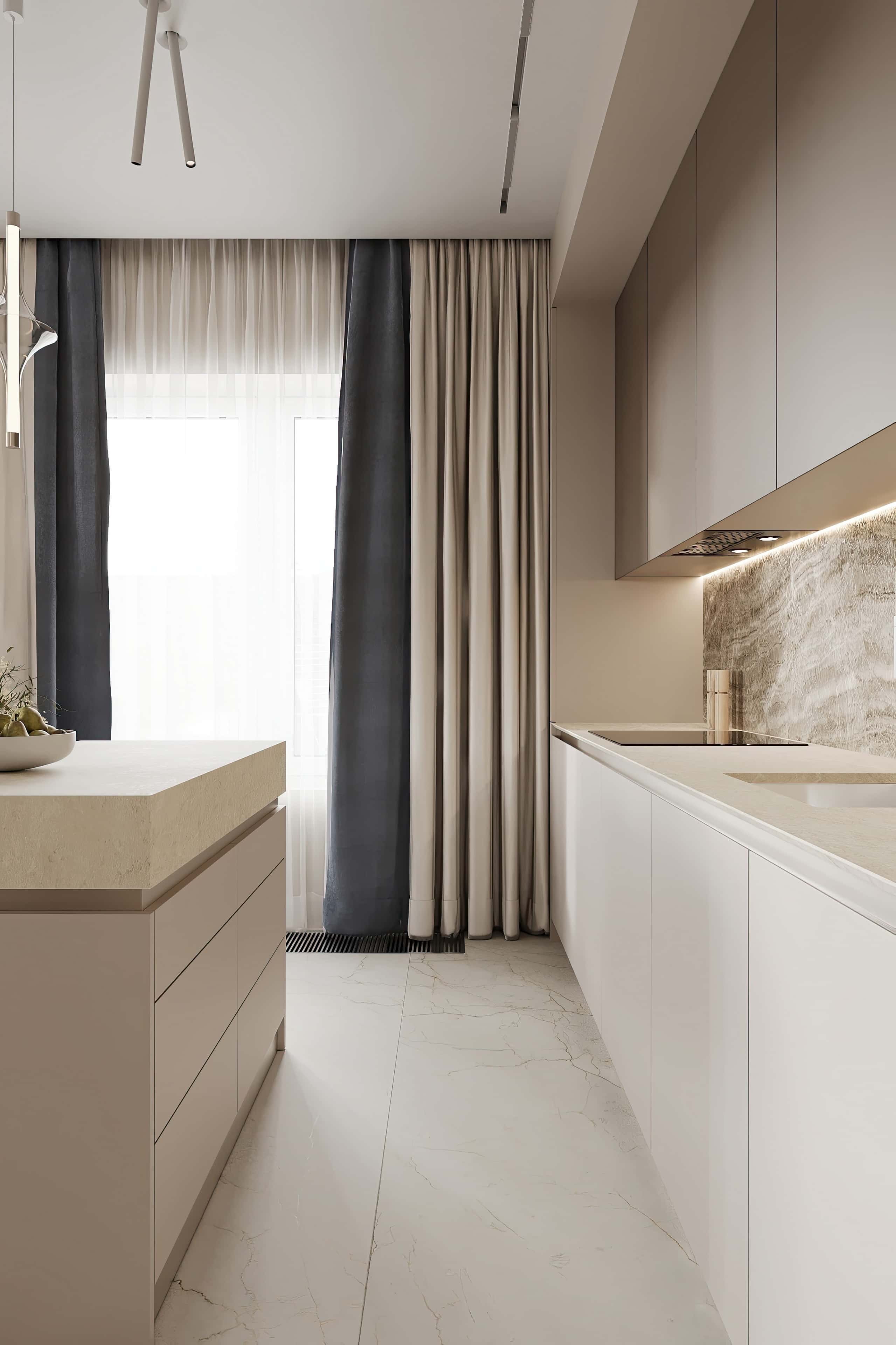 Світла кухня 2026 Світла сучасна кухня 2026: дизайн в світлих тонах з дерев'яними елементами