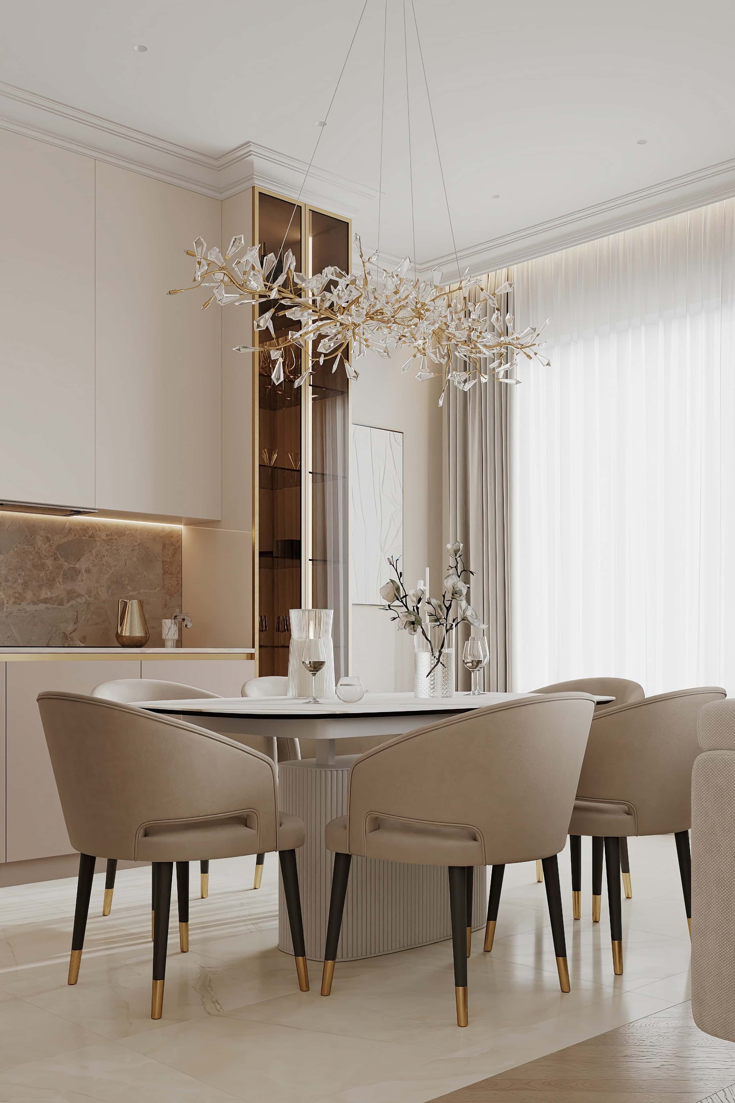 Світла кухня: елегантність Елегантний дизайн світлої кухні 2026 з використанням сучасних матеріалів та освітлення