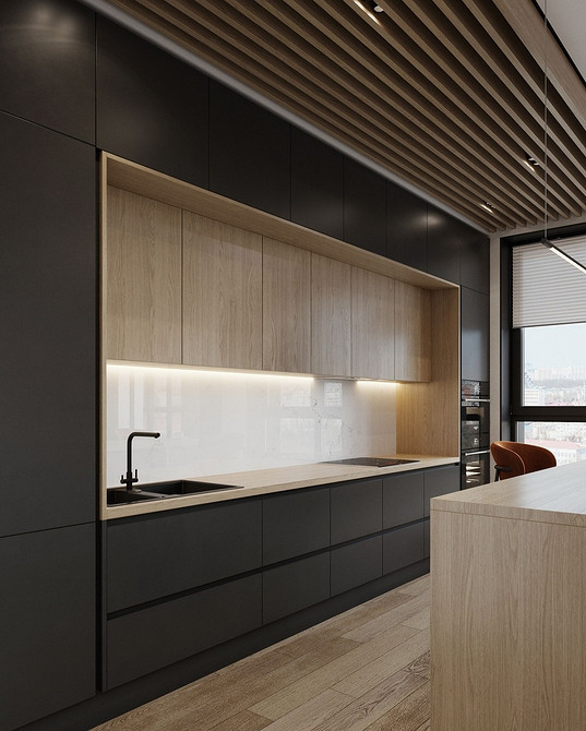 Сучасний інтер'єр з меблями з темного дерева: поєднання кольорів і стилю 2026