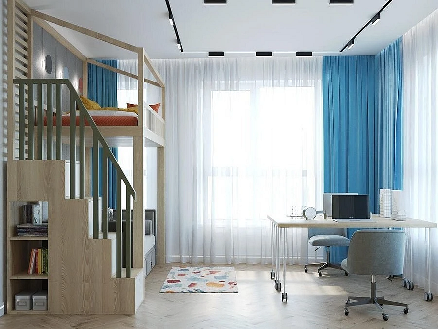 Функціональний смарт-дизайн Функціональне двоярусне ліжко з диваном для маленької квартири в 2026 році.