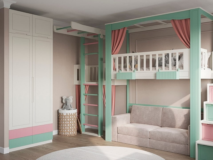 Сучасне двоярусне ліжко з диваном: стильне рішення для дитячої кімнати у 2026.