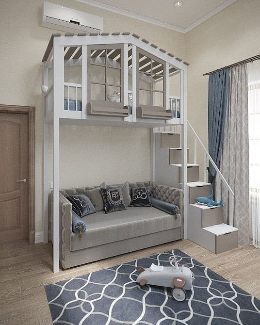 Економія простору в 2026 Двоярусне ліжко з диваном: ідеальне рішення для малогабаритної квартири в 2026 році.