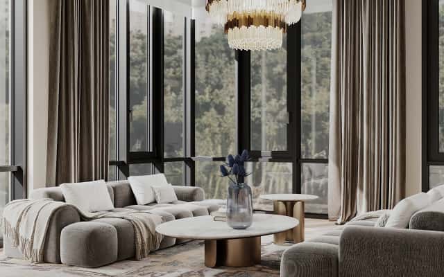 Елітний ремонт квартири з дизайном інтер'єру з натуральних матеріалів