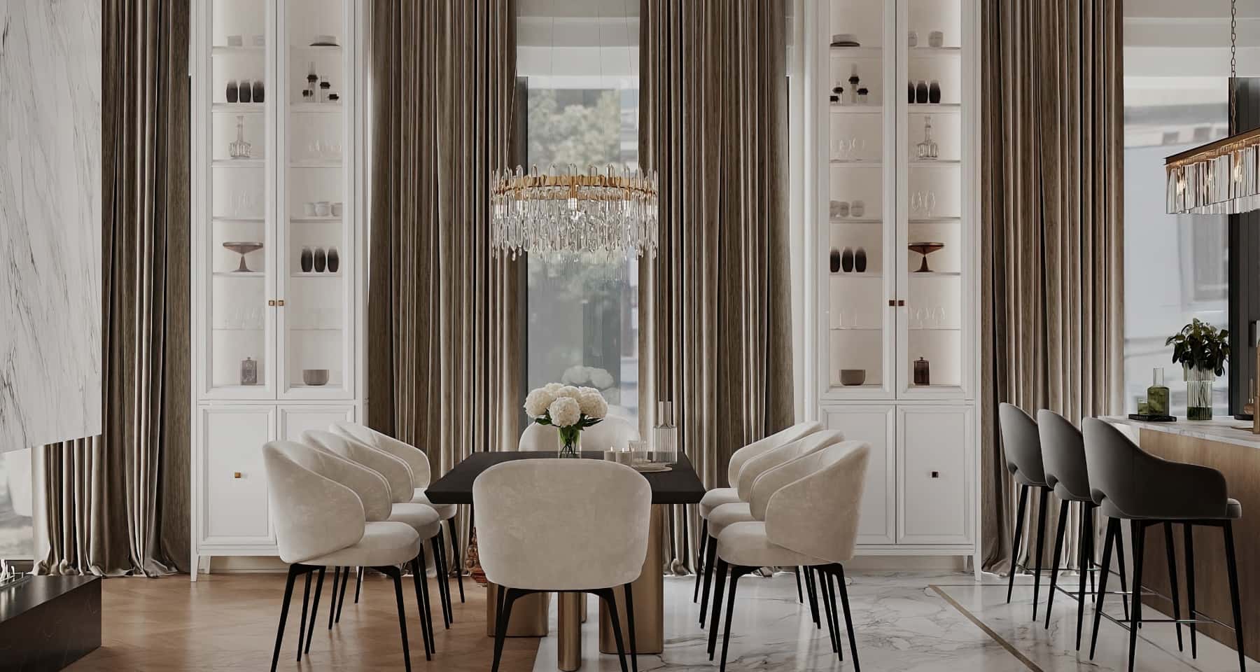 Елітний ремонт квартири: приклад дизайну преміум класу з вишуканими меблями та освітленням.