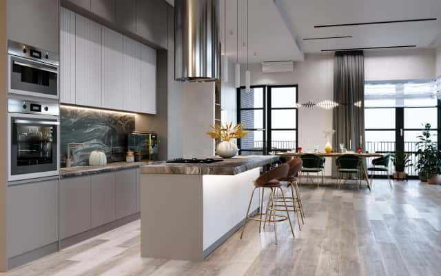 Елегантний інтер'єр квартири в стилі арт-деко та неокласики: розкішний дизайн.