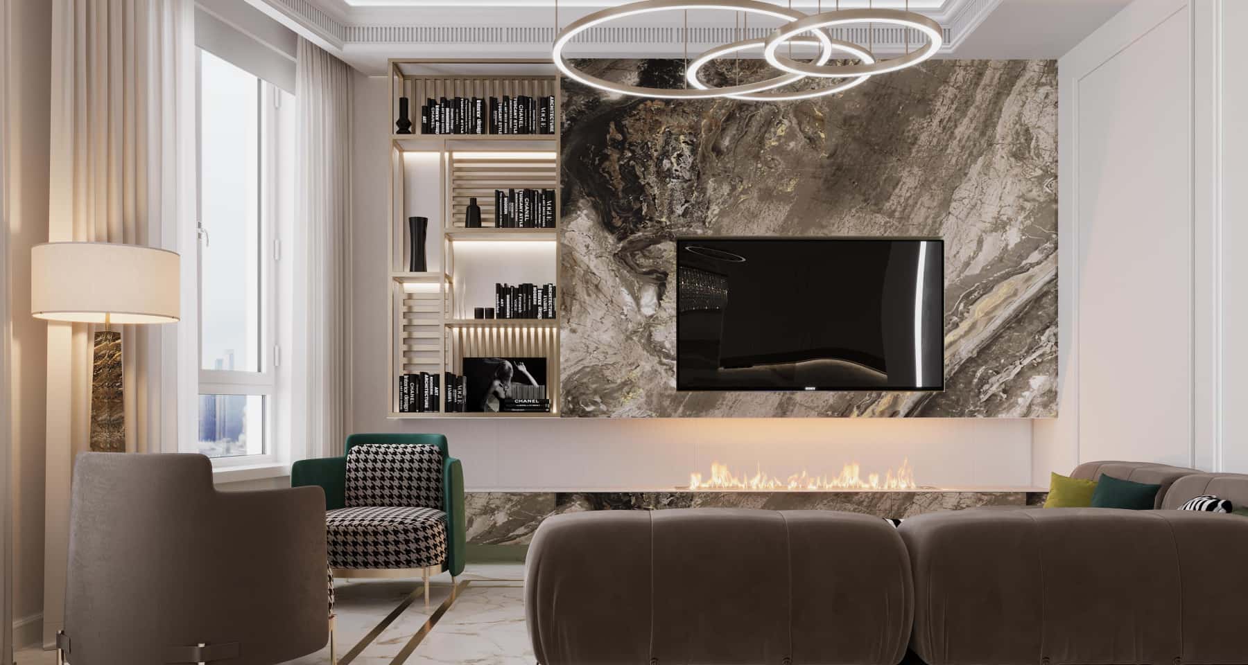 Елегантний інтер'єр: неокласика та арт-деко для комфорту великої родини.