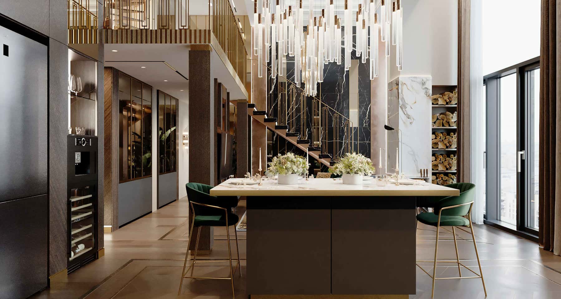 Дизайн елітної квартири з використанням натуральних матеріалів, екологічний стиль.