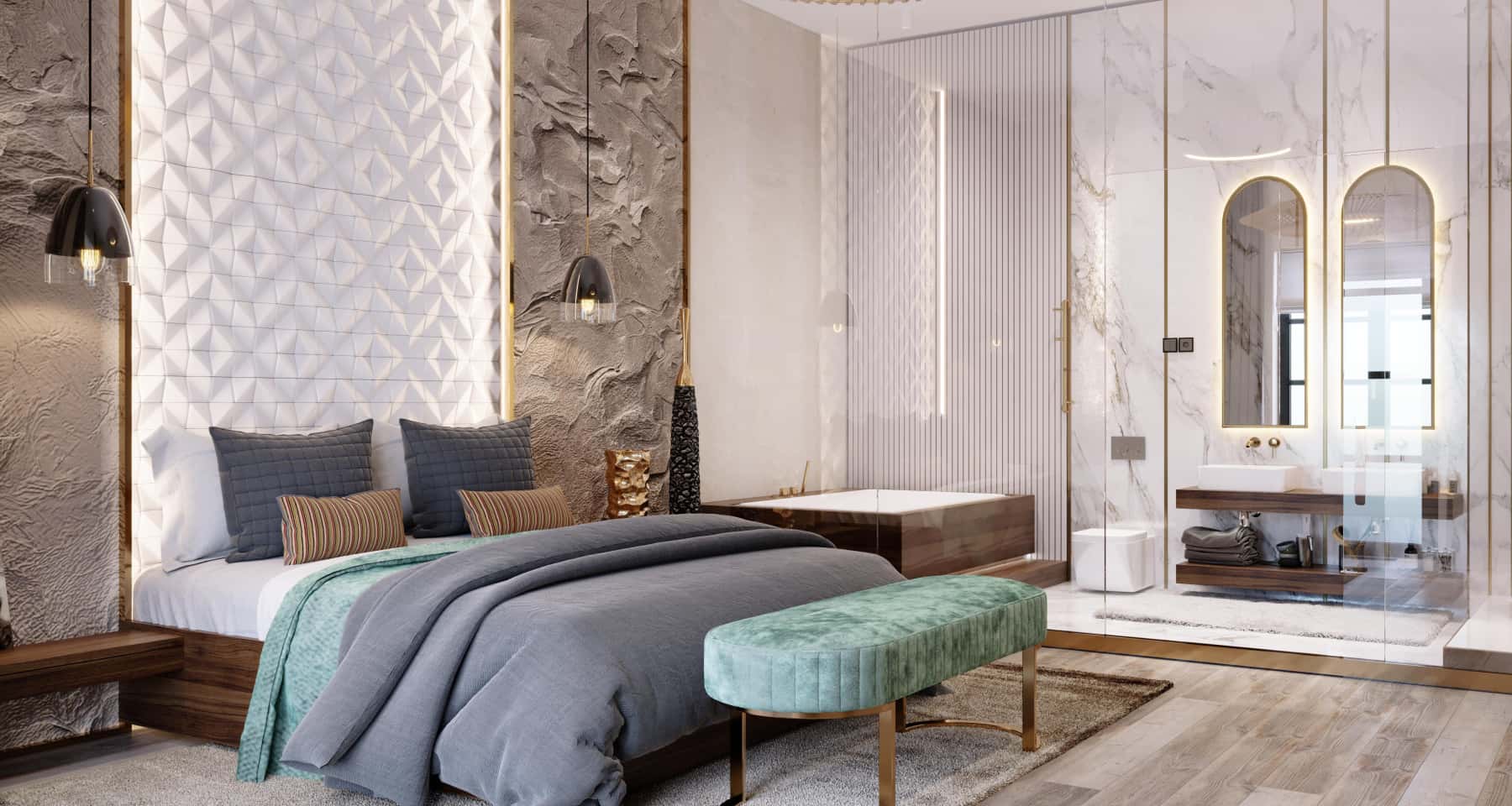 Розкішний інтер'єр квартири: поєднання арт-деко, неокласики та сучасних рішень.