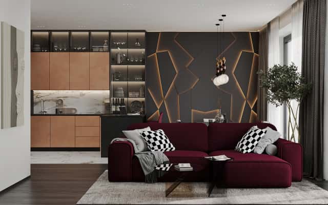 Елітний ремонт квартири: розкішний інтер'єр в стилі сучасна класика з арт-деко елементами.