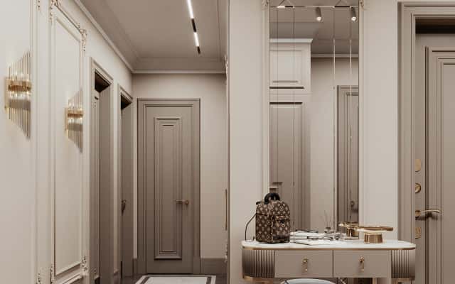 Сучасний дизайн квартири з елементами неокласики та арт-деко для великої родини.