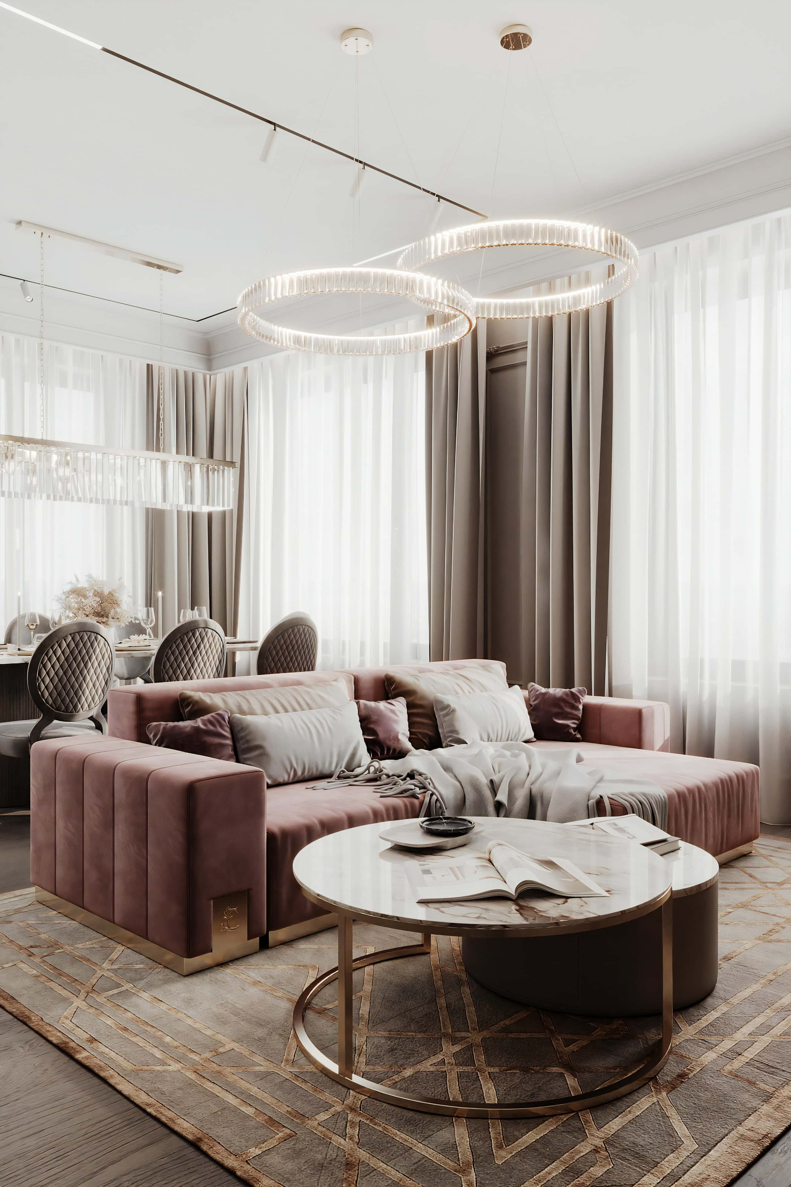 Елітний дизайн квартири в стилі неокласики з витонченими елементами арт-деко.