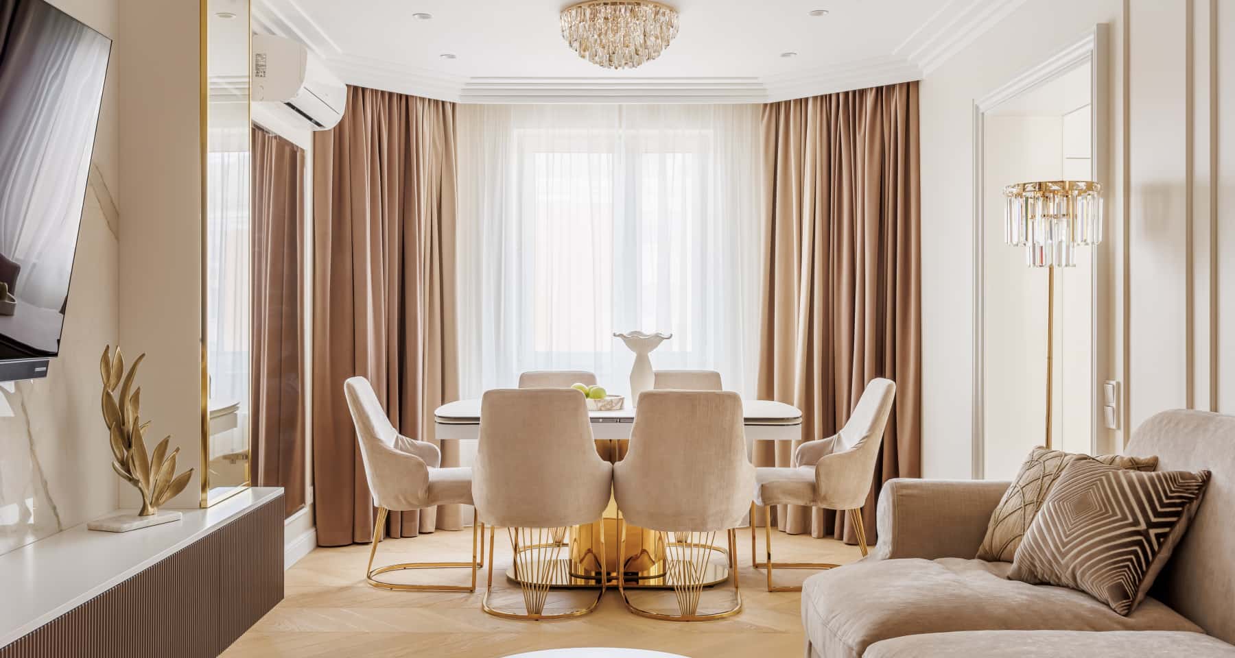 Сучасний елітний ремонт квартири: стильний дизайн інтер'єру з використанням натуральних матеріалів.