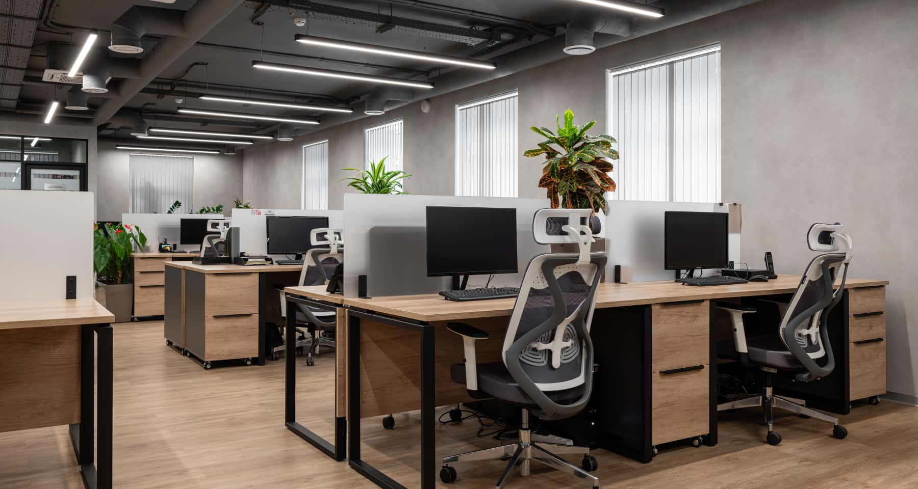 Зелений офіс Еко-офіс з великою кількістю рослин та природних елементів у 2026.