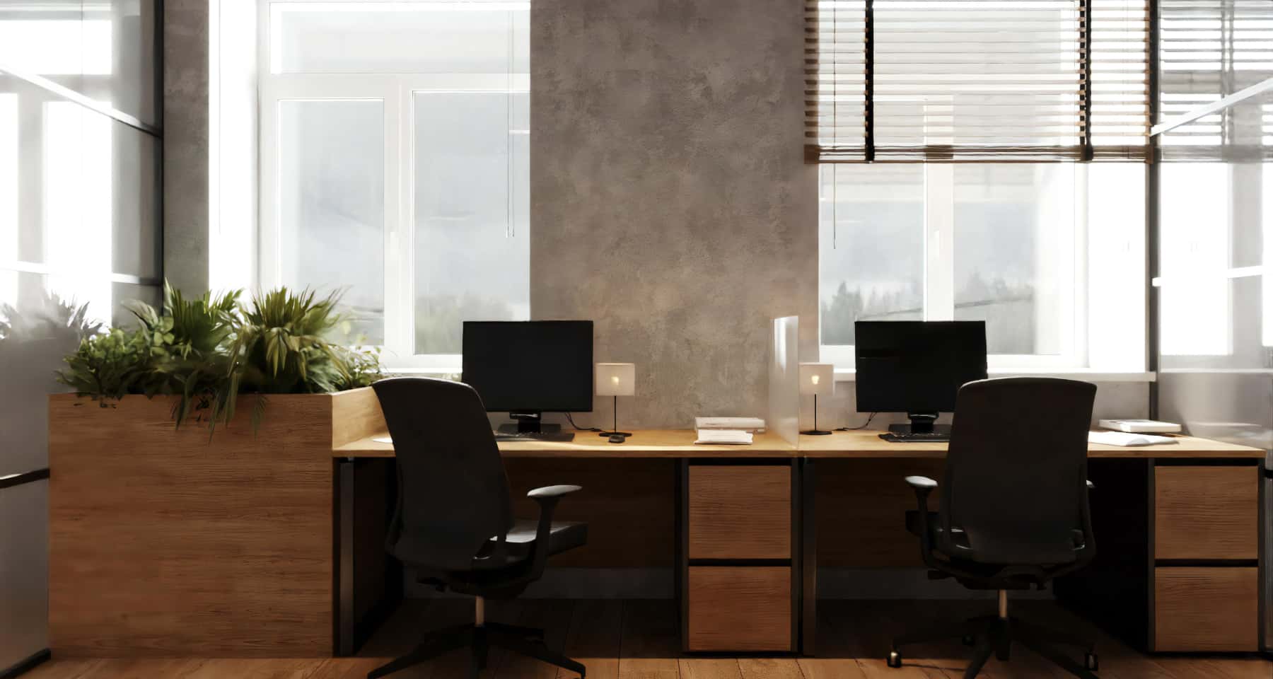 Дизайн офісу 2026: стильний інтер'єр з використанням сучасних меблів та декору.