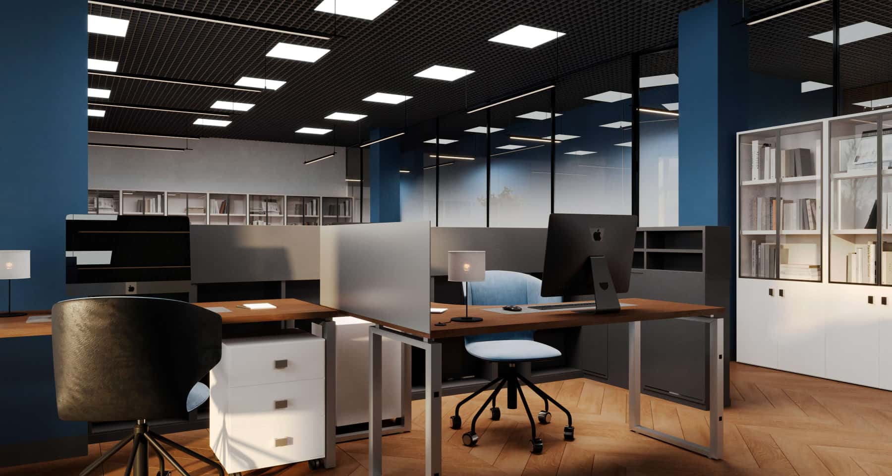 Переговорна кімната для важливих зустрічей в офісі з ремонтом під ключ.