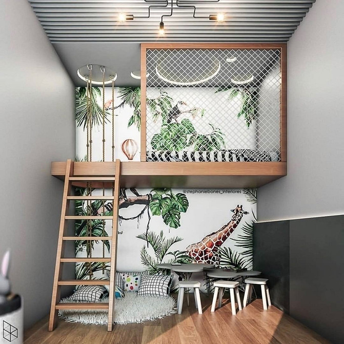 Затишок в дитячій Дитяча кімната з ліжком-горищем, зроблене своїми руками: затишний дизайн та функціональність.