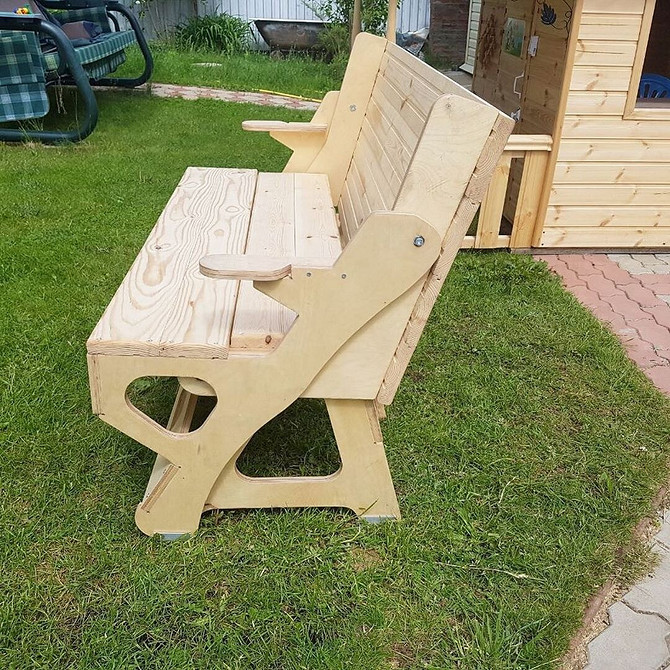 Креслення стола-лавки трансформера з розмірами для самостійного виготовлення своїми руками.