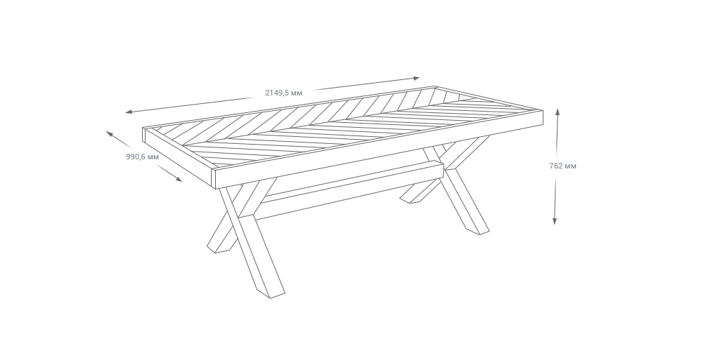 Детальний креслення для самостійного виготовлення дерев'яного столу, інструкція з розмірами.