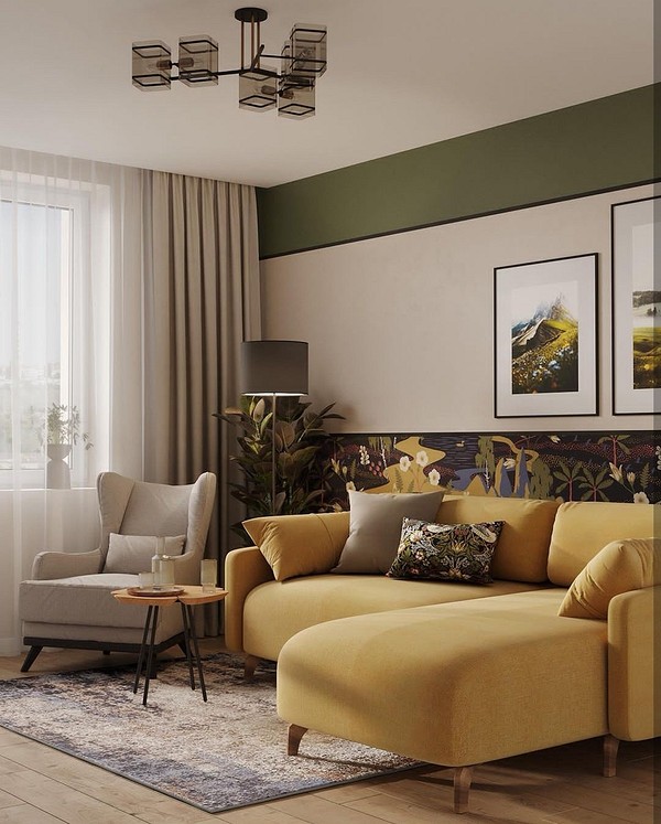 Мінімалістичний диван на дерев'яних ніжках для скандинавського стилю у 2026