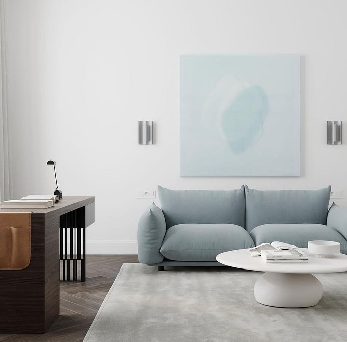 Скандинавська гармонія Сірий диван на дерев'яних ніжках у скандинавському стилі вітальні 2026