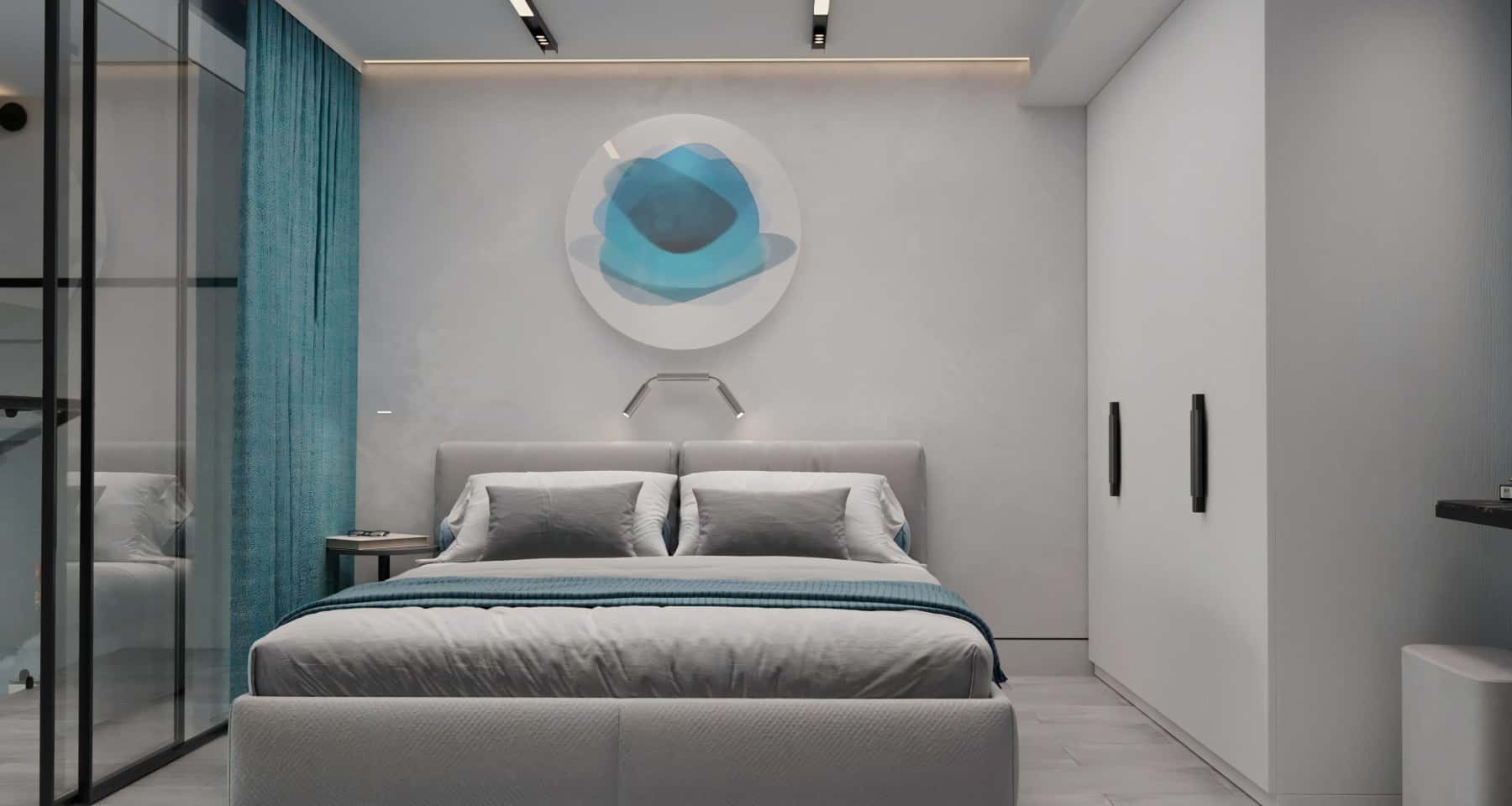 Сучасний дизайн кухні 2026: бірюзово-білі тони в стилі лофт