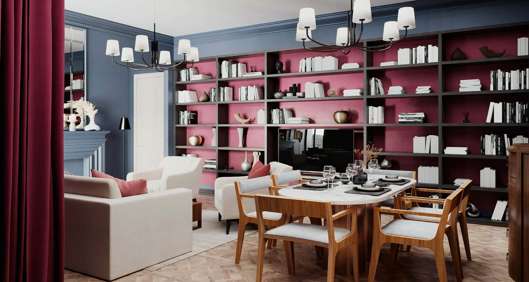 Варіант поєднання кольорів для створення затишного інтер'єру у 2026 році.