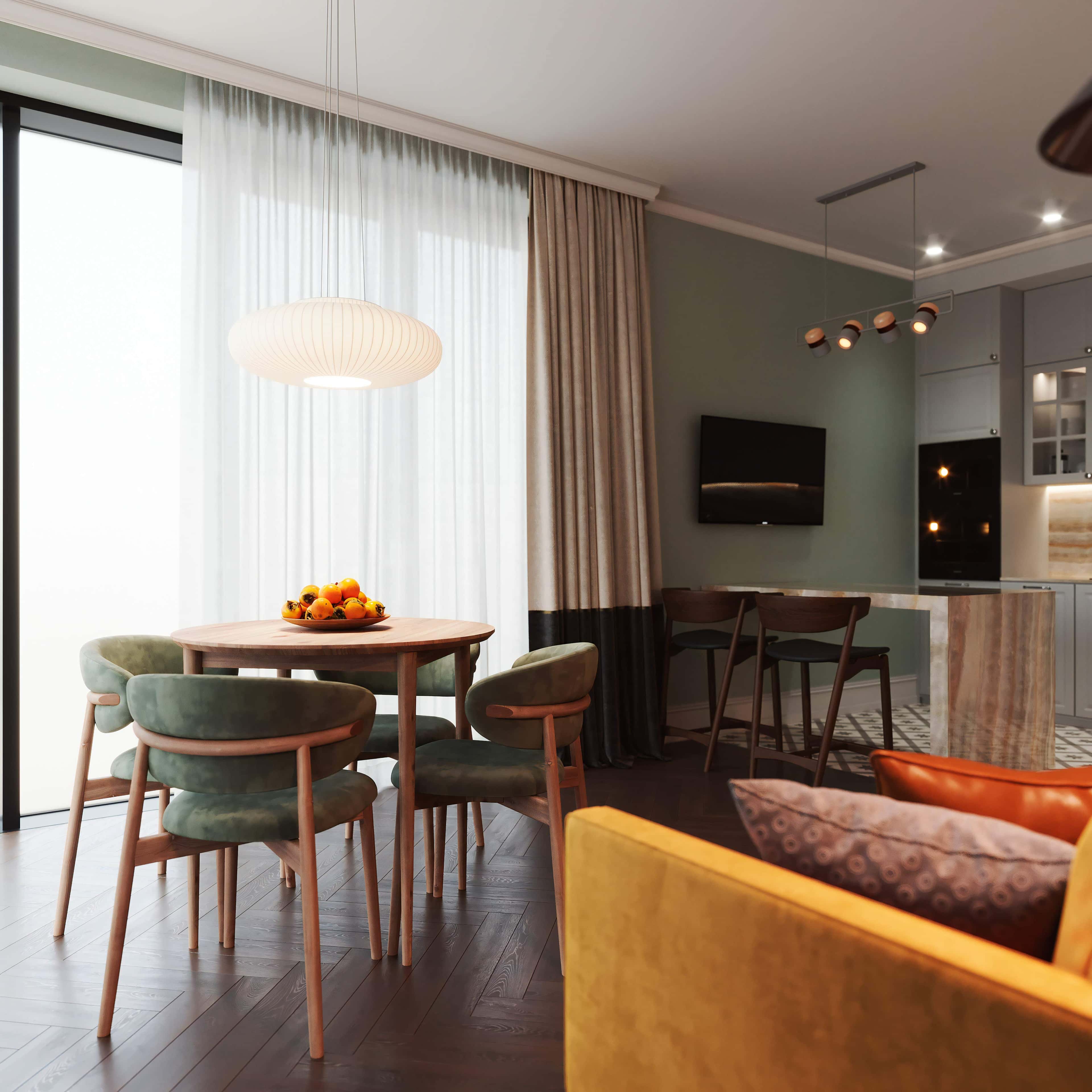 Дизайн інтер'єру 2026: арт-деко вітальня з золотими та смарагдовими акцентами.