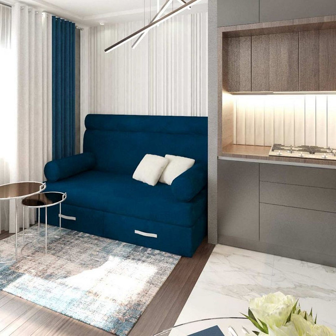 Диван мінімалістичного дизайну для сучасної вітальні в світлих тонах у 2026