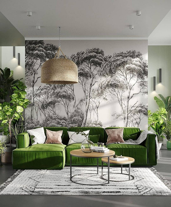 Яскравий диван з велюровою оббивкою для стильної вітальні у 2026