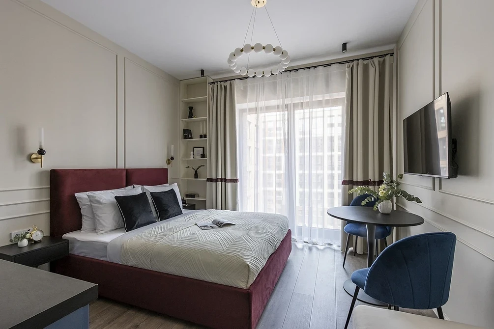 Дерев'яне двоспальне ліжко Двоспальне ліжко з дерев'яним каркасом для комфортного сну та відпочинку