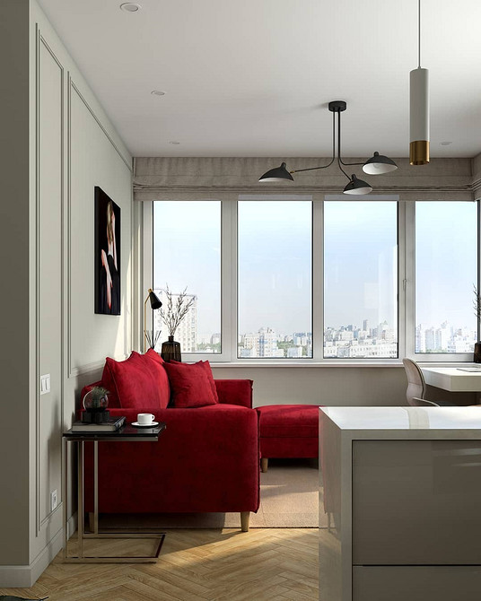 Інтер'єр з червоним диваном: підбір меблів, декору та правильне розміщення.