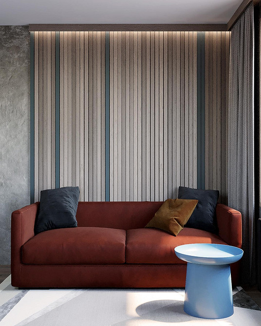 Сучасний інтер'єр з червоним диваном: вибір, розміщення та стильні акценти.