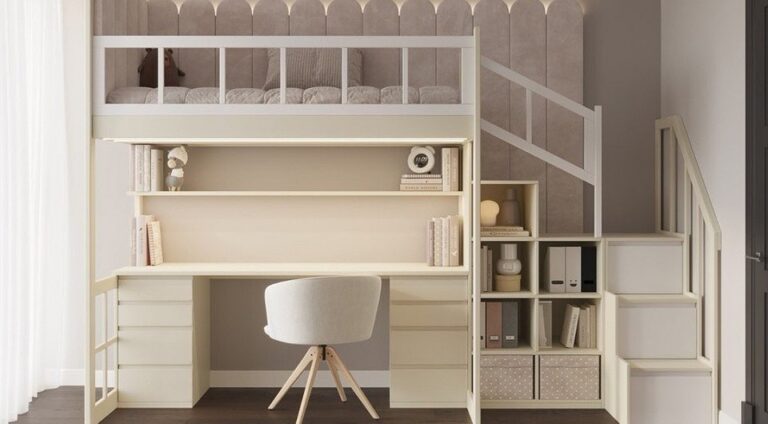 Ліжко-горище: як створити затишний куточок для роботи та відпочинку — Ліжко-горище з робочою зоною