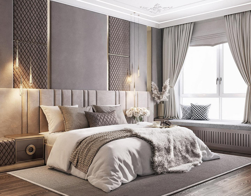 Ліжко з м'якою спинкою в спальні: комфортний вибір оббивки та наповнювача.