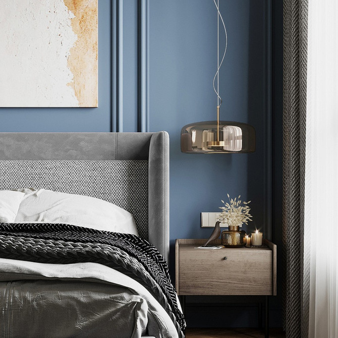 Комфортне ліжко з великою м'якою спинкою для максимального відпочинку.