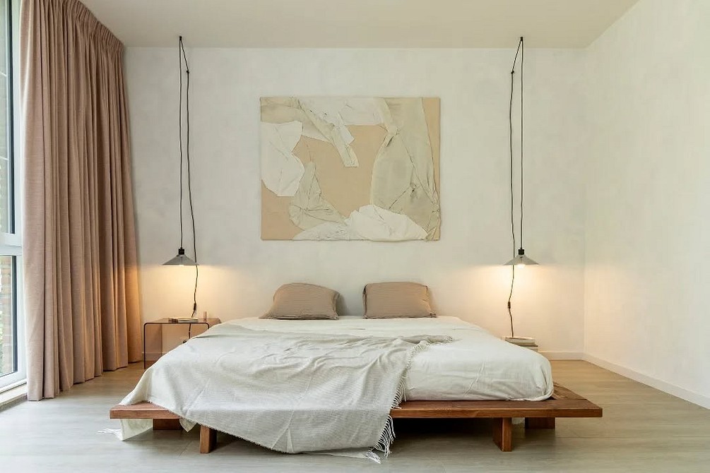 Японський мінімалізм Ліжко в японському стилі з низькою платформою, тренди 2026 року.