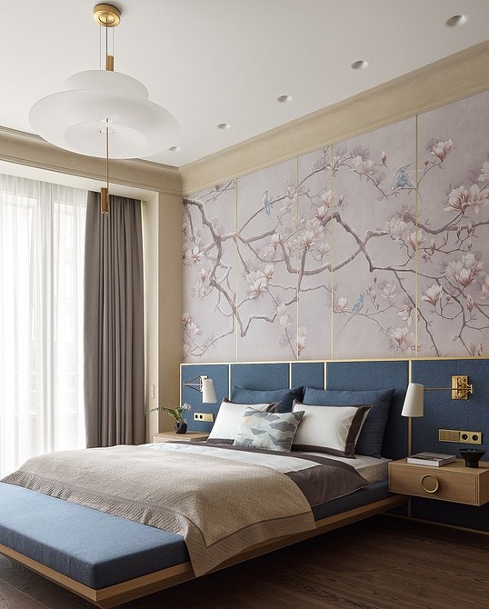 Кругла форма Кругле ліжко з м'якою оббивкою, актуальні форми спальні 2026.