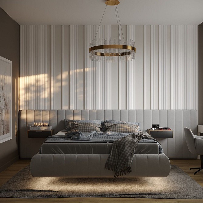 Ліжко 2026: Класика Сучасне ліжко 2026 з ніжками в затишній спальні: тренди та вибір.