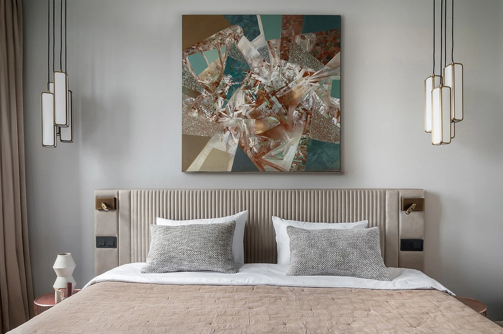 Сучасна кровать полуторна з металевим каркасом, дизайн спальні 2026 в стилі лофт