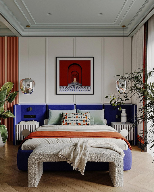 М'яке ліжко з підсвіткою: сучасний дизайн спальні 2026, затишна та романтична атмосфера.