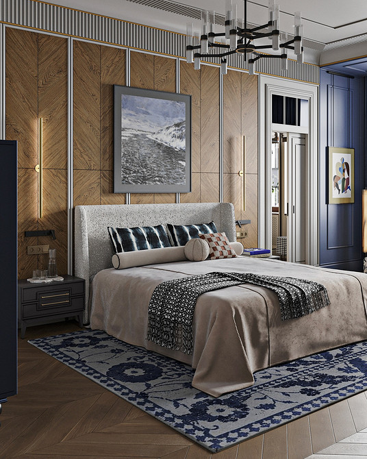 Елегантне м'яке ліжко з високим узголів'ям: розкішний дизайн спальні 2026 року.