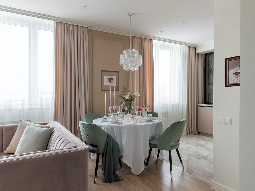 Металевий круглий стіл Стильний круглий стіл з металевими ніжками в сучасному інтер'єрі квартири 2026.