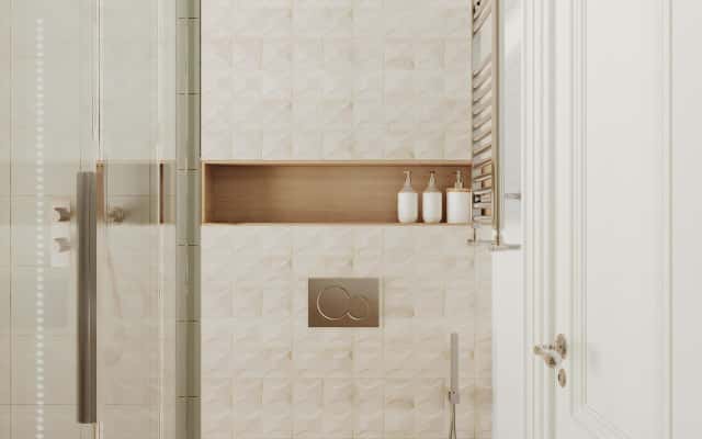 Простора вітальня в скандинавському стилі з акцентом на світлі кольори та мінімалізм.