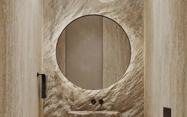 Сучасний заміський будинок з каміном з панорамною топкою для затишних вечорів