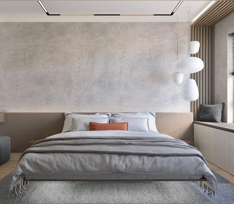 Сучасне паряче ліжко з тумбочками, вбудованими в конструкцію, дизайн 2026.