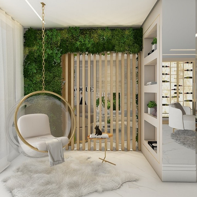 Підвісне крісло у дитячій кімнаті: місце для ігор та читання книг.