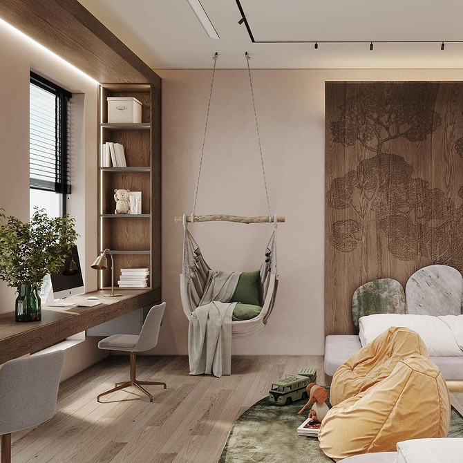 Мінімалізм і стиль Сучасне підвісне крісло в мінімалістичному інтер'єрі: стильний елемент дизайну.