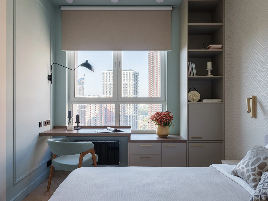 Дерево та декор Полиці з дерева для книг та декору: функціональне та стильне рішення для організації простору в спальні.