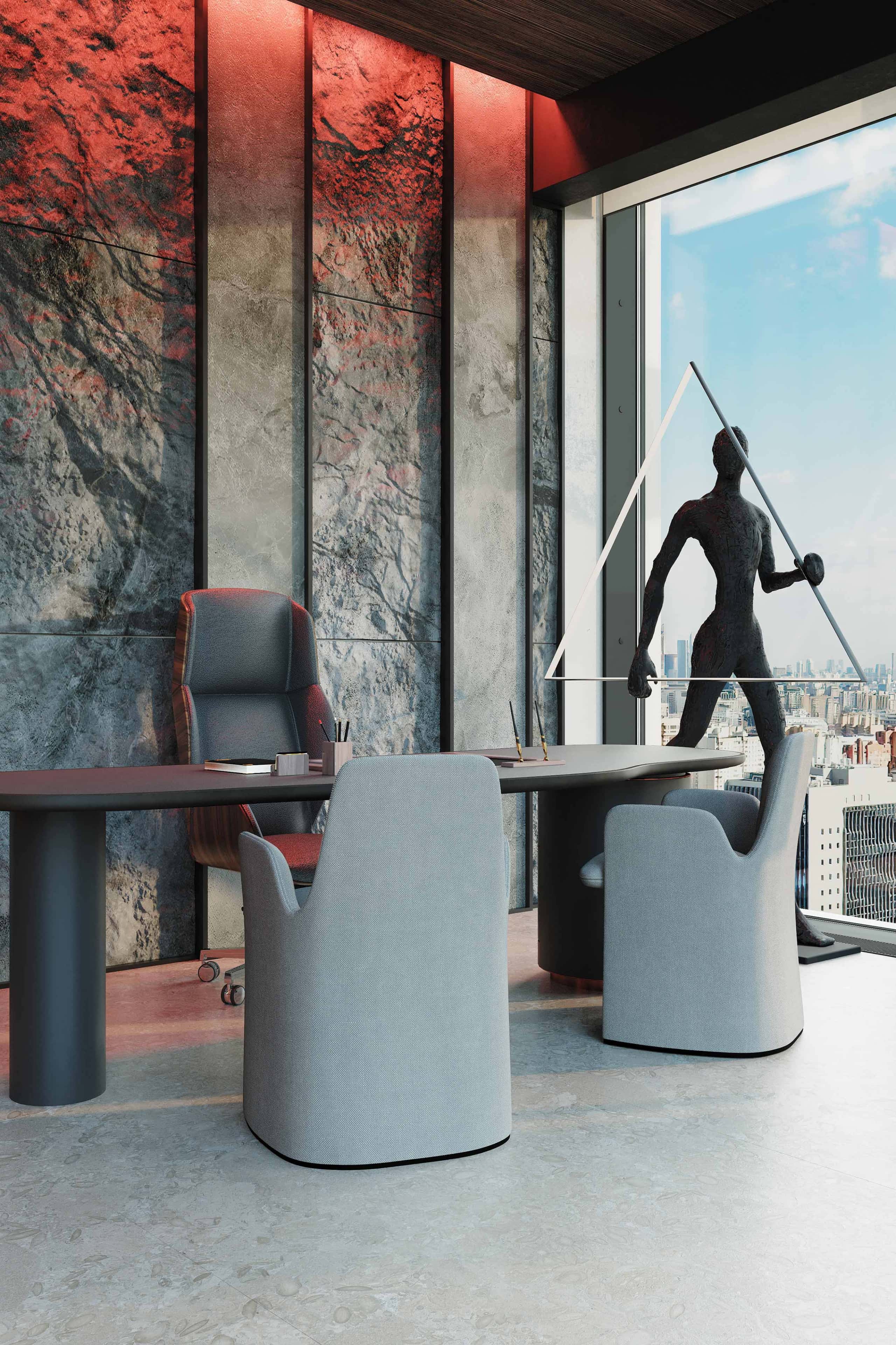 Сучасний домашній офіс 2025: дизайн інтер'єру в стилі лофт з дерев'яними акцентами.